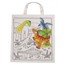 Sac en coton dinosaures à colorier