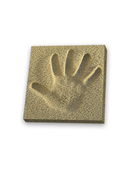 Empreinte Pied 18x25 cm sur sable avec cadre bois