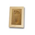 Empreinte Pied 18x25 cm sur sable avec cadre bois